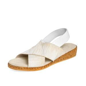 NEW CHARLESTON SHOE CO. women's atlantic sandal shoes in gilded white